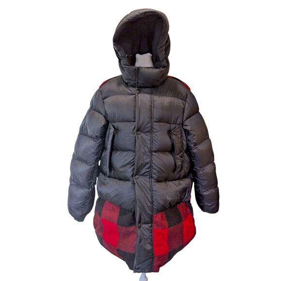 Woolrich Wool Duck Down Feather Reversible Buffalo Check Quilted Parka Small - Picture 4 of 14